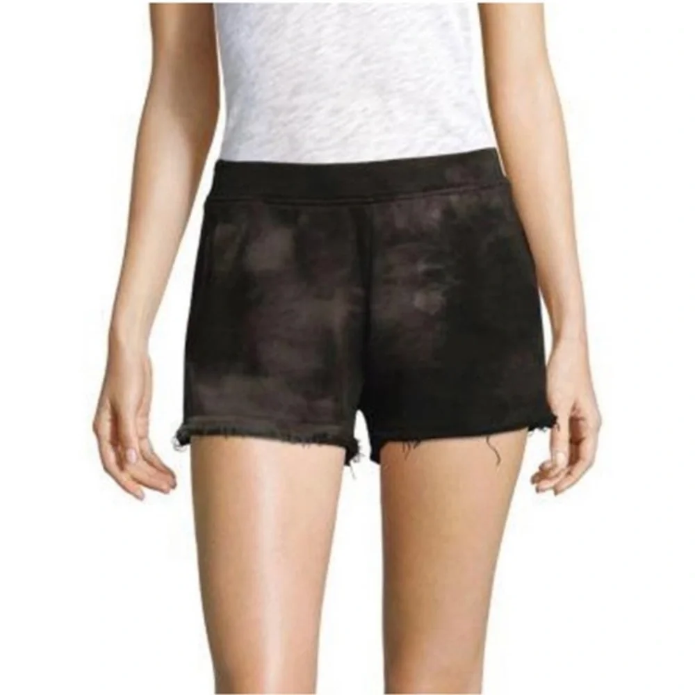 ATM French Terry Lounge Tie-dye‎ Shorts In Black Multi Small xs